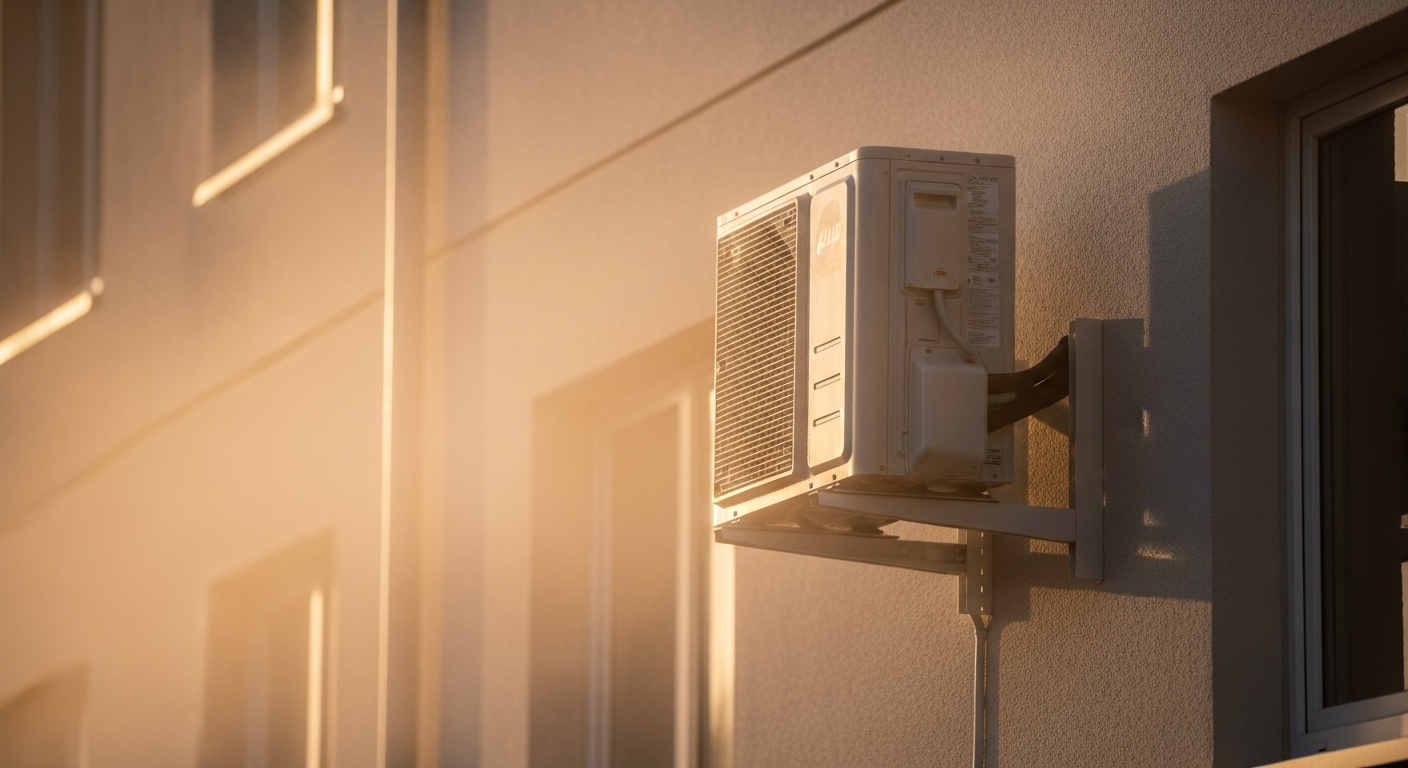 Système de climatisation gainable installé dans les combles d'une maison